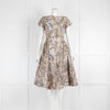 Vivienne Westwood Khaki Cream Print Small Sleeves Midi Dress