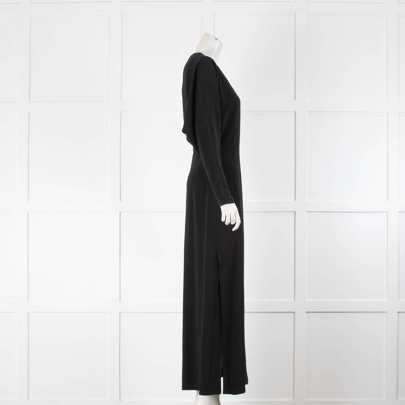 Raey Black Maxi Wrap Around Side Split Dress