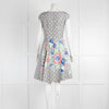 Prada Grey White Dots Floral Sleeveless Silk Dress