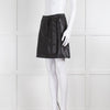 Sarah Pacini Black Cotton Linen Satin Look Mini Skirt