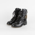 Chloe Black Diane Lace Up Biker Boot