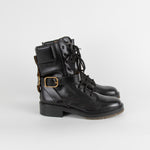 Chloe Black Diane Lace Up Biker Boot