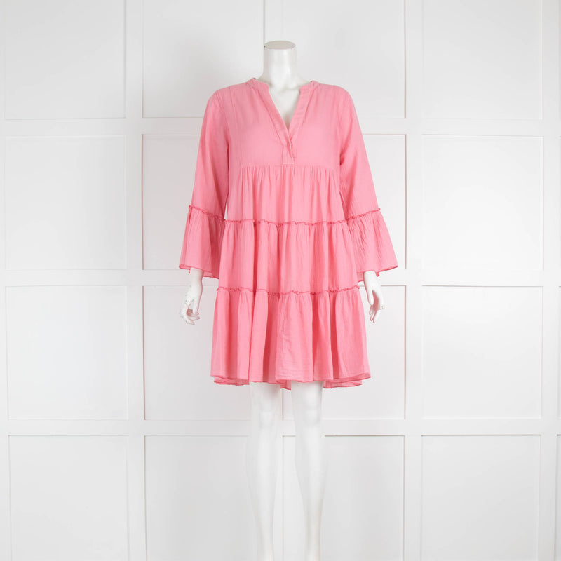 Devotion Twins Pink Tiered Mini Dress