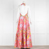 Emporio Sirenuse Pink Yellow Blue Cotton Backless Maxi Dress