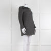 Sandro Grey Fleck Tweed Coat With Leather Shoulders