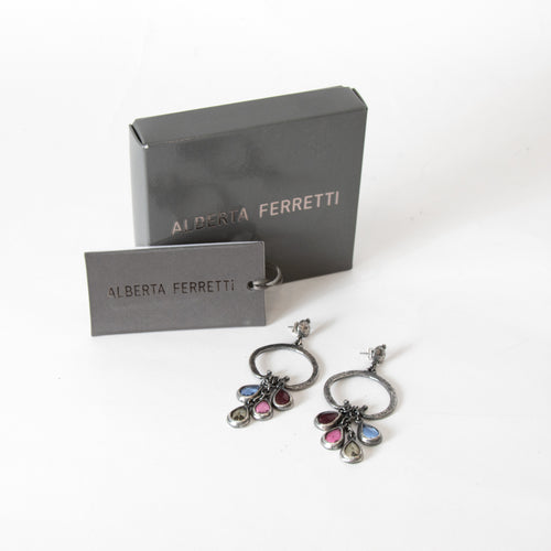 Alberta Ferretti Galvanised Stone Drop Earrings