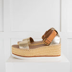 See by Chloe Gold Flatform Sandals