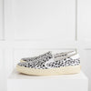 Saint Laurent White Black Animal Print Slip On Shoes