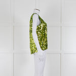 No.21 Green Sequin Draw String Hem Sleeveless Top