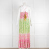 Miss June Pink Green Crochet Top Sundress