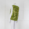 No.21 Green Sequin Draw String Hem Sleeveless Top