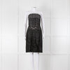 Lanvin Black Grey Lurex Silver Swan Clasp Strapless Dress