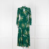 Reformation Green Floral Castalia Long Sleeve Midi Dress