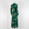 Reformation Green Floral Castalia Long Sleeve Midi Dress