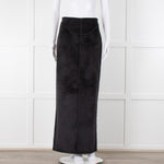 Alexander Wang T Black Velour Fitted Maxi Skirt