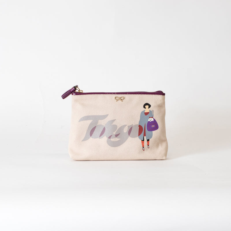 Anya Hindmarch Canvas 'Tokyo' Pouch