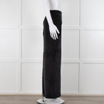 Alexander Wang T Black Velour Fitted Maxi Skirt