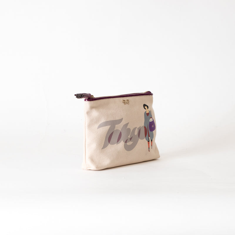 Anya Hindmarch Canvas 'Tokyo' Pouch