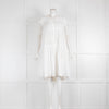 Rabens Saloner White Cotton Tiered Dress