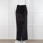 Alexander Wang T Black Velour Fitted Maxi Skirt