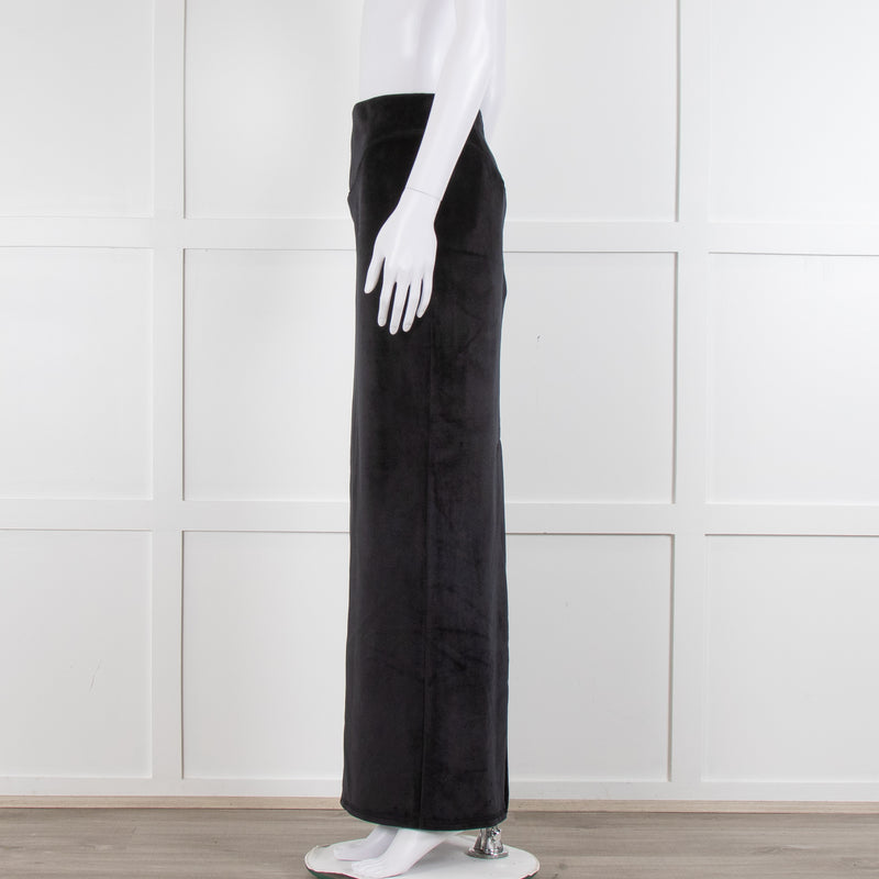 Alexander Wang T Black Velour Fitted Maxi Skirt