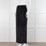 Alexander Wang T Black Velour Fitted Maxi Skirt