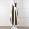 Victoria Beckham Khaki Green Cream Pink Stripe Knitted Maxi Skirt