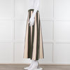 Victoria Beckham Khaki Green Cream Pink Stripe Knitted Maxi Skirt