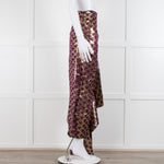 Dries Van Noten Purple Gold Silk Wrap Maxi Skirt