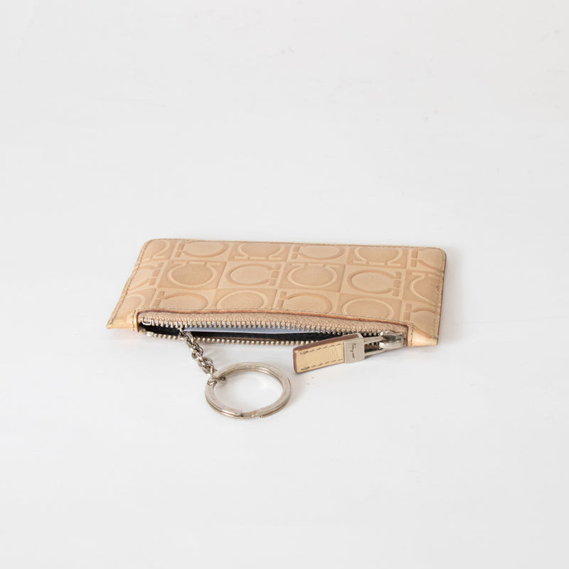 Salvatore Ferragamo Embossed Logo Key Chain Pouch