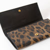 Dolce & Gabbana Brown Animal Print Patent Foldover Wallet