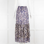 Me & Em Black Blue Floral Tiered Maxi Skirt