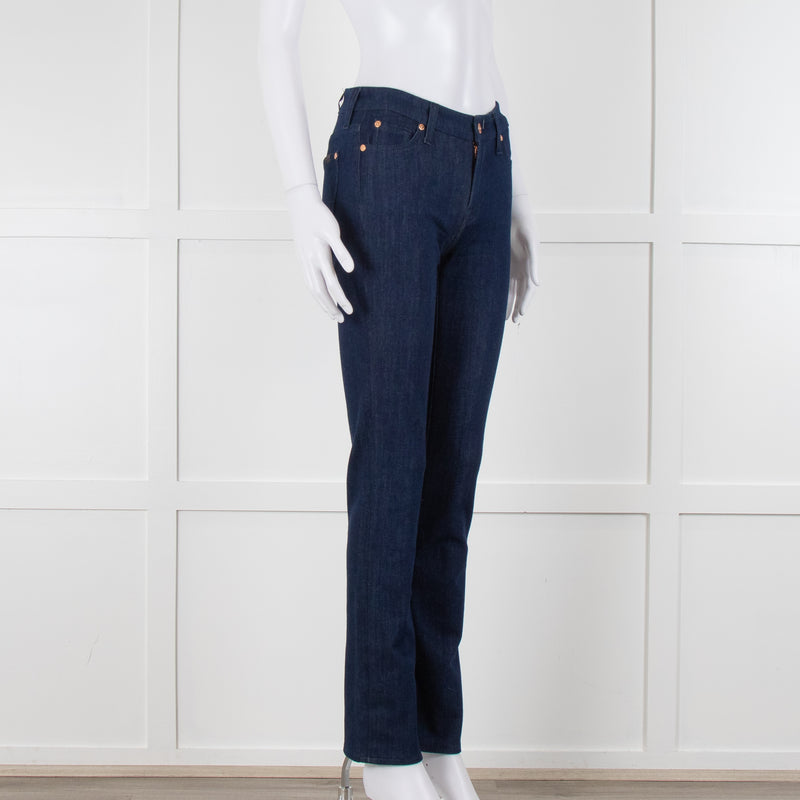 7 For All Mankind Blue Denim Kimmie Straight Leg