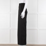 Ganni Black Twill Wide Leg Trousers