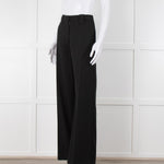 Ganni Black Twill Wide Leg Trousers