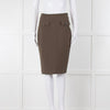 Burberry Khaki Pencil Skirt with Patch Pockets