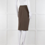 Burberry Khaki Pencil Skirt with Patch Pockets