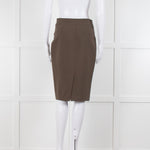 Burberry Khaki Pencil Skirt with Patch Pockets