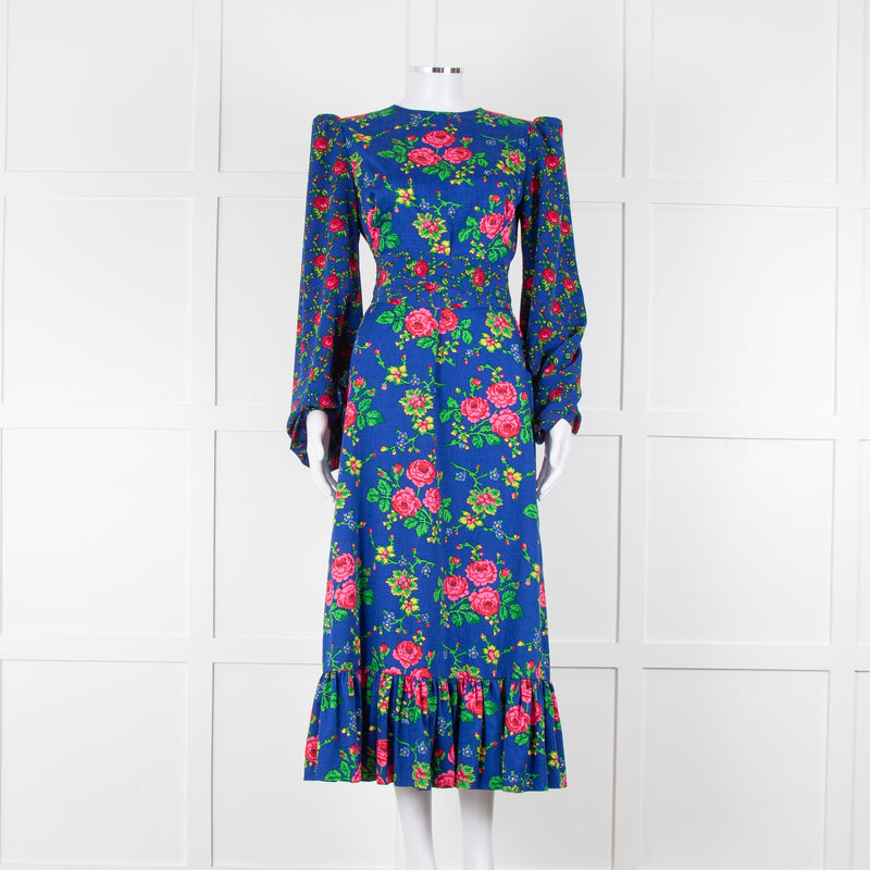 The Vampire's Wife Hero Vilanelle Dress Gypsy Blue Floral Print