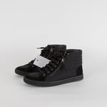 Chanel Black Side Zip High Top Sneakers