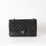 Chanel Medium Black Caviar Leather with Silver Hardware