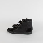 Chanel Black Side Zip High Top Sneakers