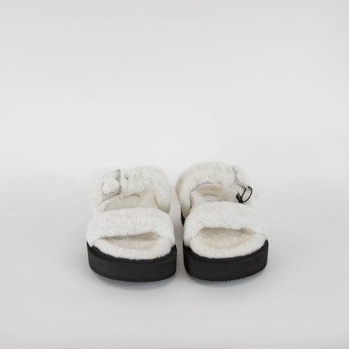 Giuseppe Zanotti Jolanda Cream Winter Shearling Sandals