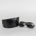 Chanel Black Sunglasses With Diamante Logo On Arm