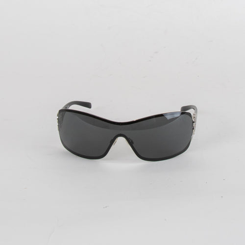 Chanel Black Sunglasses With Diamante Logo On Arm