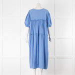 Rae Feather Blue Tiered Midi Dress