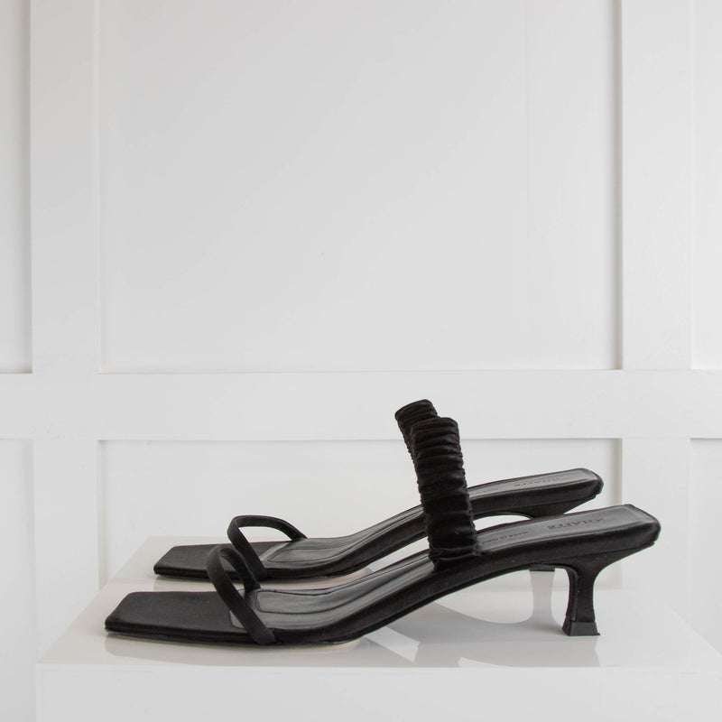 Khaite Black Kitten Heel Sandals