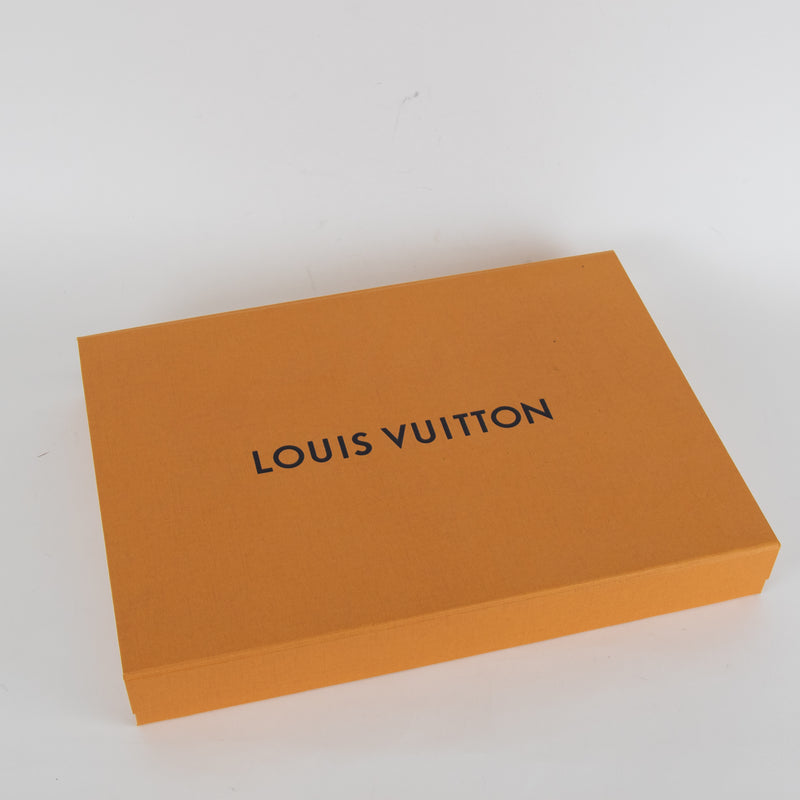 Louis Vuitton Black Grey Logo Freyed Edge Scarf With Box