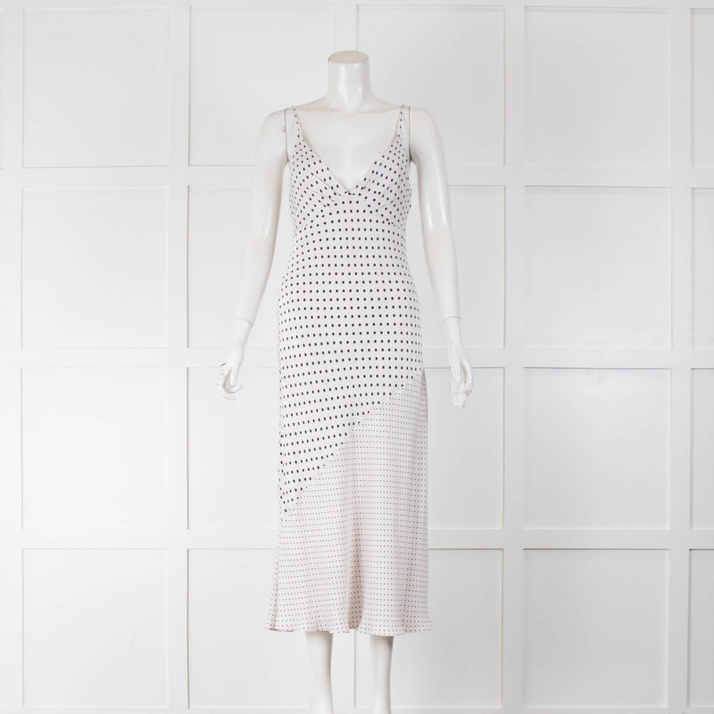 Zimmermann White Strappy Dress With Black Polka Dot