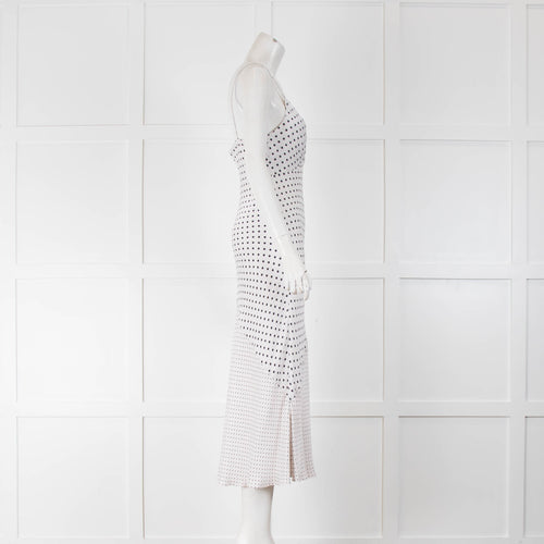 Zimmermann White Strappy Dress With Black Polka Dot